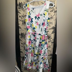 RSVP by TALBOTS LIVELY LEMON FIT & FLARE DRESS size 4p